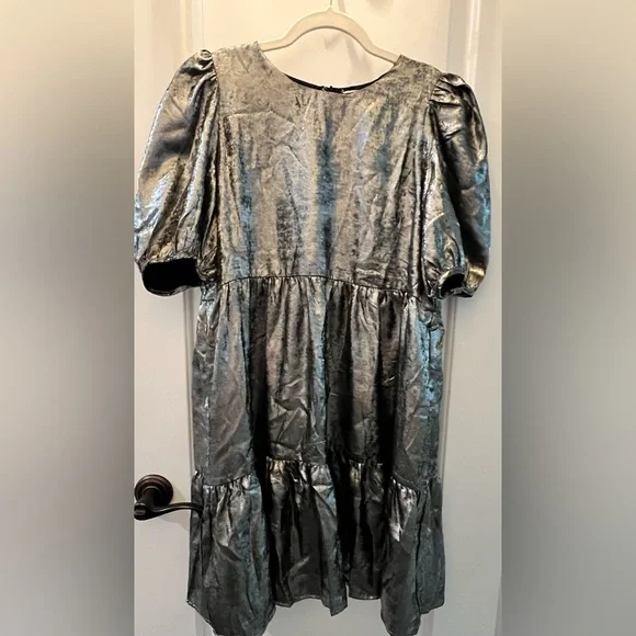 knee length dresses for ladies Rone Mini Dress in Silver Chrome Sequin main image 1
